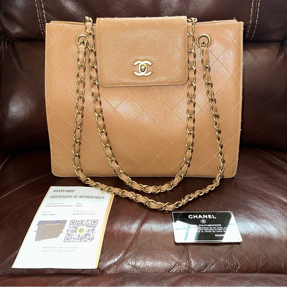 🔥🔥🔥Authentic Chanel Caviar Leather Shoulder Bag Tote - Picture 2 of 13